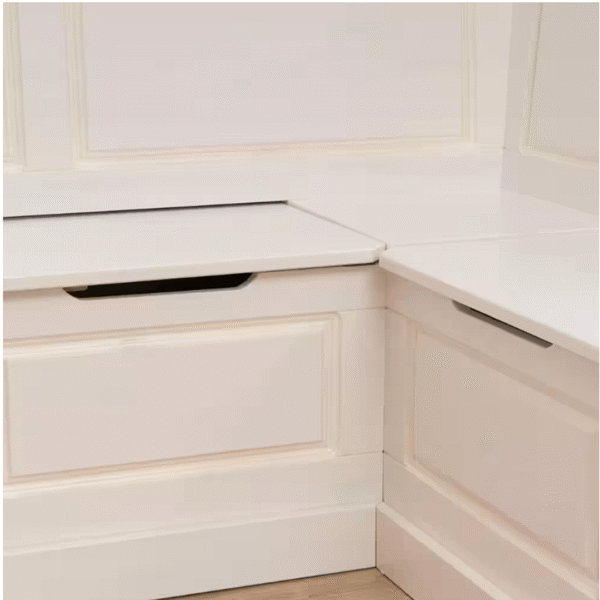 Rockhill Corner Nook White Dining Bench High Back with Storage 61.88 in.