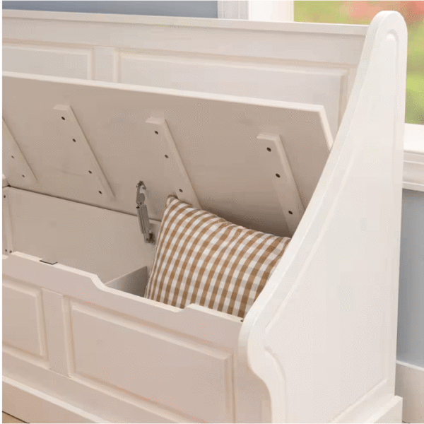Rockhill Corner Nook White Dining Bench High Back with Storage 61.88 in.