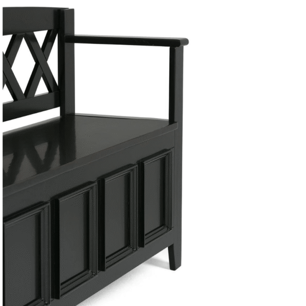 Amherst Solid Wood 48 in. Wide Transitional Entryway Storage Bench in Black